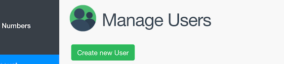 Click on the green 'Create new user' button