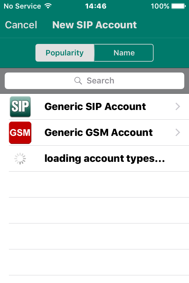 Select 'Generic SIP Account'