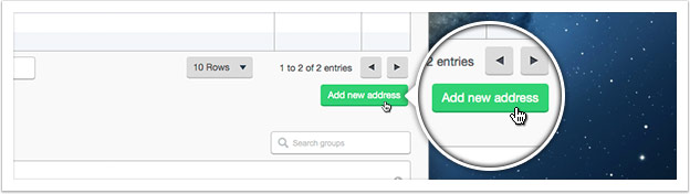 Click 'Add new address' and enter the address details