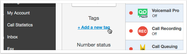 Click the '+ Add new tag' link