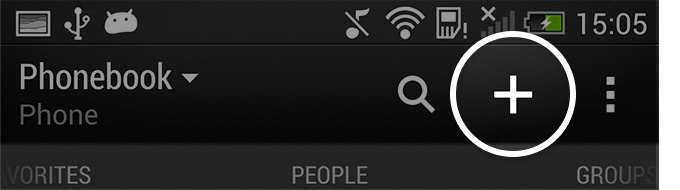 Tap the '+' button
