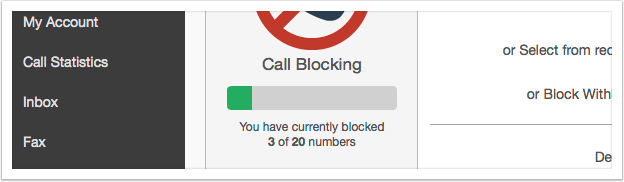 Check the bar on the left to see how many numbers or ranges have been blocked