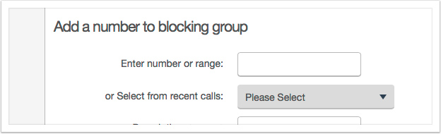 Use the controls to block numbers
