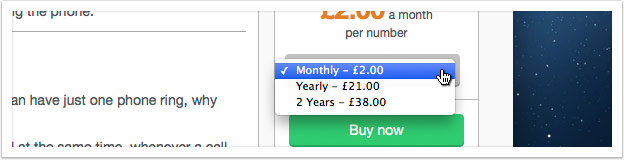 Choose your billing frequency from the drop down