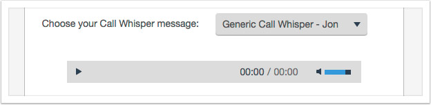 Select the Call Whisper message from the drop down
