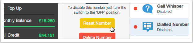 Click the 'Reset Number' button