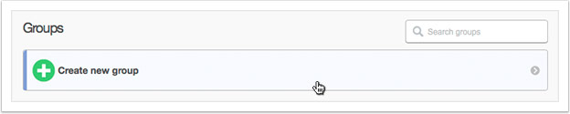 Click the 'Create new group' row