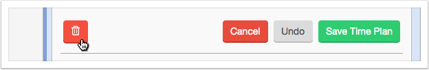 Click the 'Delete' button to remove the Time Plan