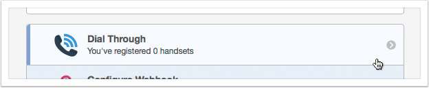 Select 'Dial Through' from the list of services