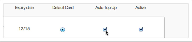 Tick the checkbox in the 'Auto Top Up' column