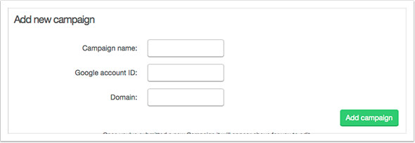Enter the relevant information for your campaign
