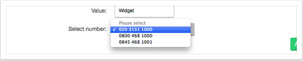 Select a tracking number from the drop down