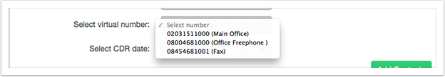 Select a TTNC number from the drop down