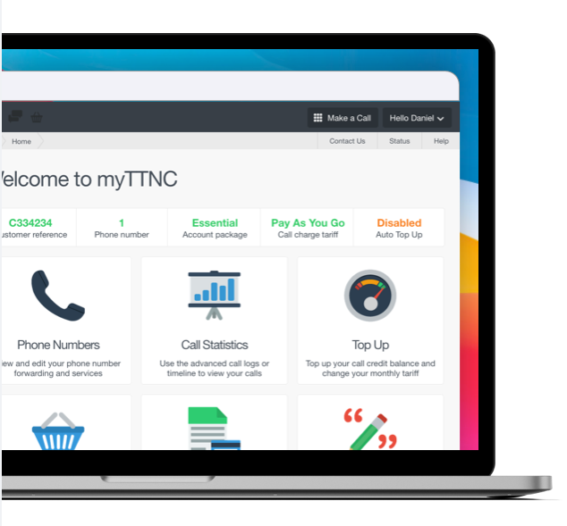 laptop with screenshot of myTTNC