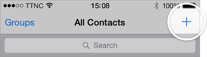 Tap the '+' button