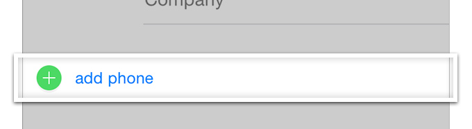 Tap the 'add phone' link