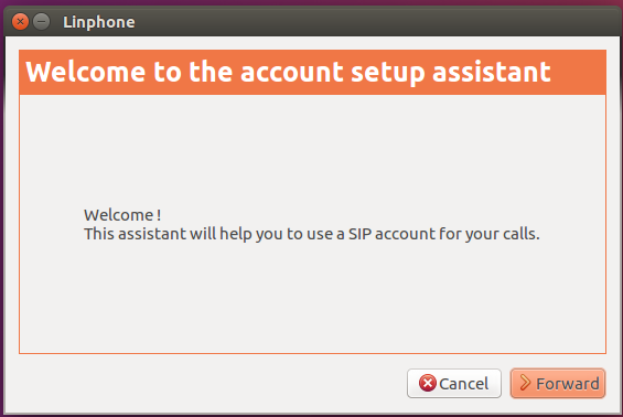 Linphone set up assistant