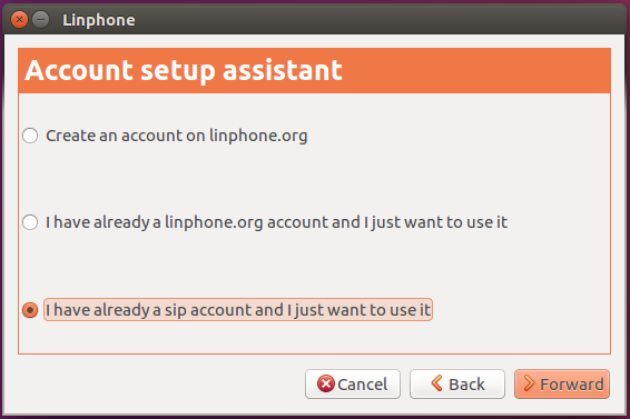 Select the account type