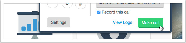 Click the 'Make call' button to make the call