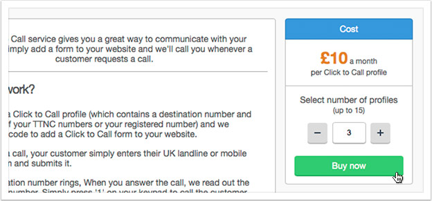 Use the controls to select the number of profiles you want