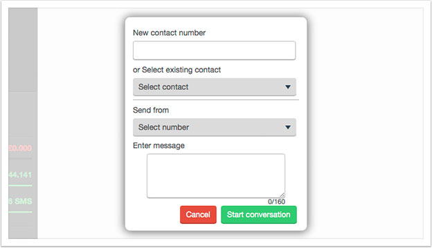 Once you've compled all the information click the 'Start Conversation' button