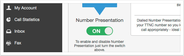 Turn on Number Presentation