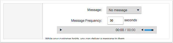 Periodically play a message to your callers while they wait