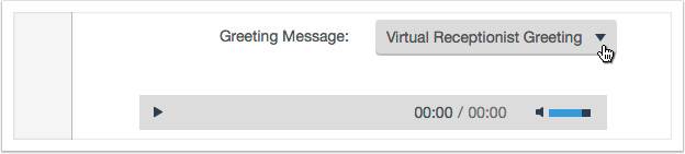 Choose a greeting message from the drop down