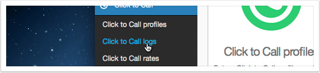 Click the 'Click to Call logs' link in the left hand menu