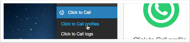 Click the 'Click to Call profiles' link in the left hand menu