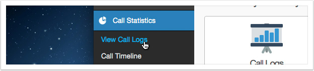 Click the 'View Call Logs' link in the left hand menu