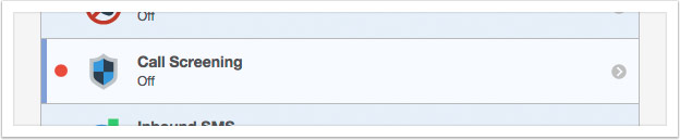 Select 'Call Screening' from the list of services