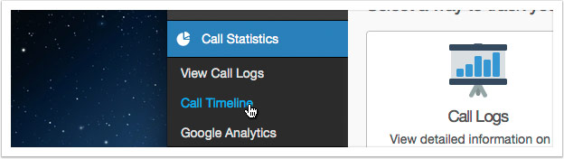 Click the 'Call Timeline' link in the left hand menu
