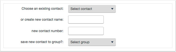 Either select an existing contact or create a new one