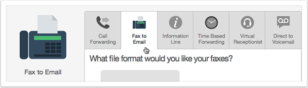 Select 'Fax to Email' from the drop down