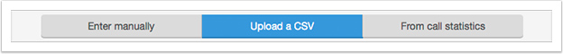 Change the tab in the table header to 'Upload a CSV'