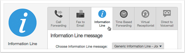 Select 'Information Line' from the drop down
