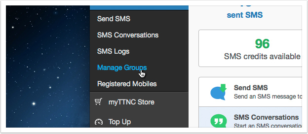 Click the 'Manage Group' link in the left hand menu
