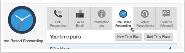 Select 'Time Based Forwarding' from the drop down
