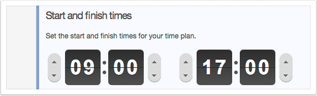 Enter the start and finish times