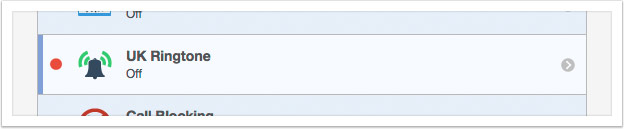 Select 'UK Ringtone' from the list of services