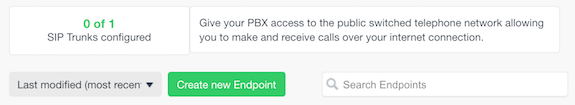 Click on the green 'Create new Endpoint' button.