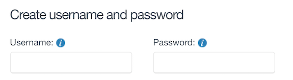 Create a username and password