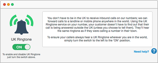 UK Ringtone setup
