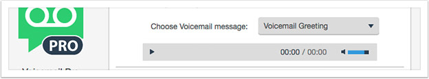 Select a voicemail greeting from the drop down