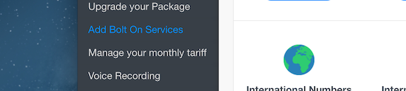 Click on 'Add Bolt On Services