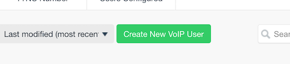 Click on the 'Create New VoIP User' button.