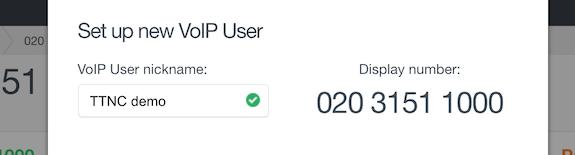 Give the VoIP User a nickname