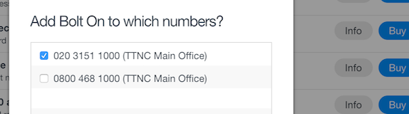 Select the number you're looking to use with the VoIP User