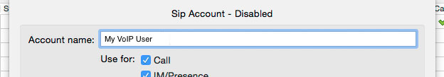 Add a description for your VoIP User